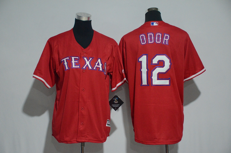 Youth 2017 MLB Texas Rangers #12 Odor Red Jerseys